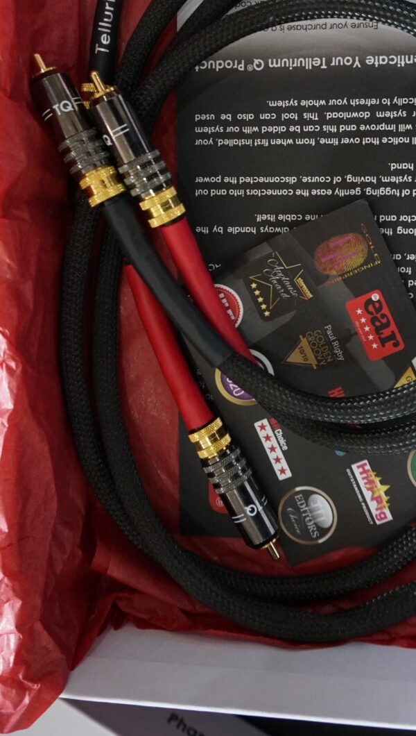 Tellurium Q Interconnect 1m Black II RCA with lockable plugs USED - Image 2