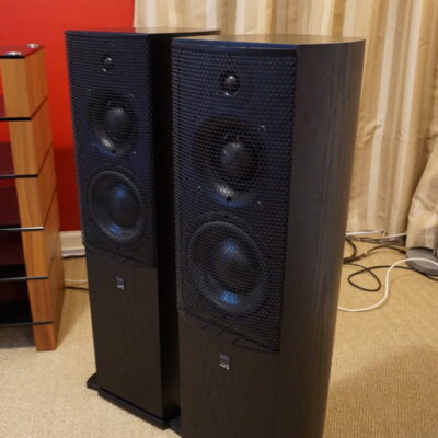 ATC SCM40A floor standing speakers in black ash Used